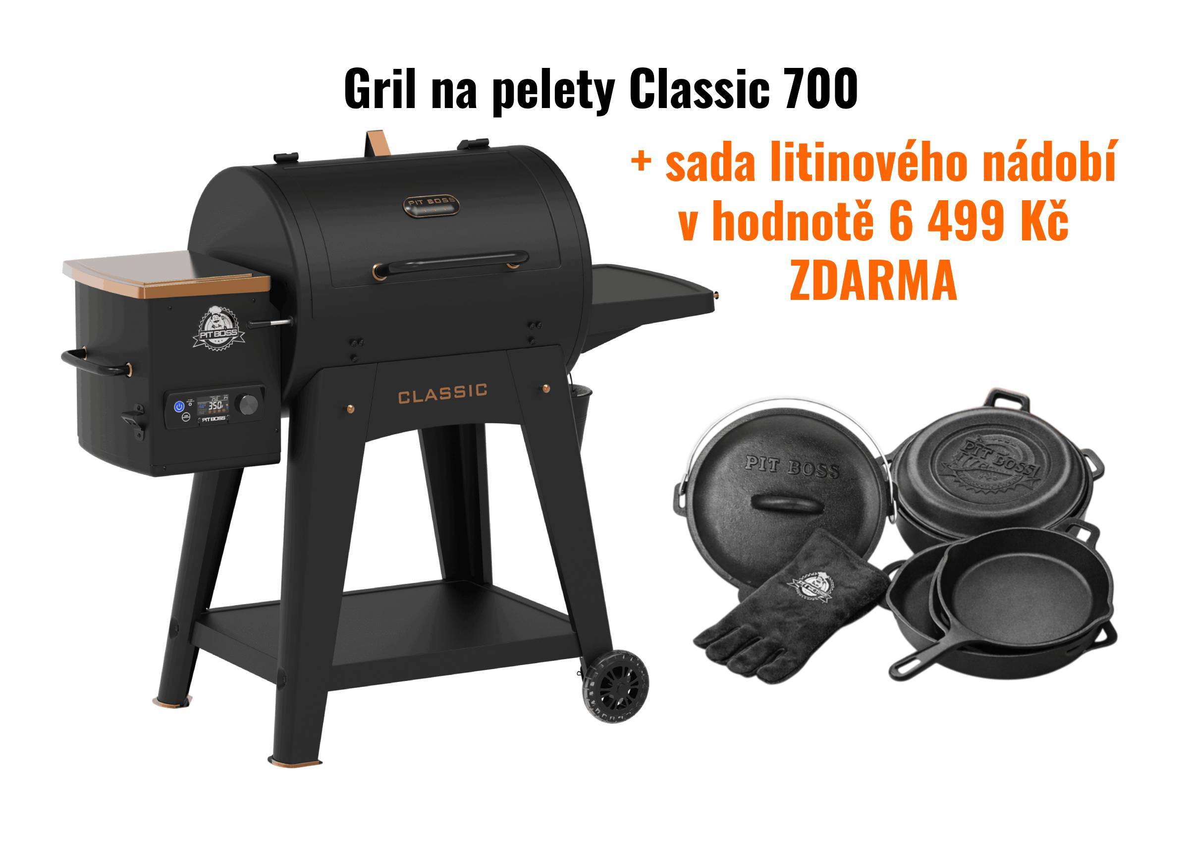 Gril na pelety Classic 700 - Onyx Edice Pit Boss