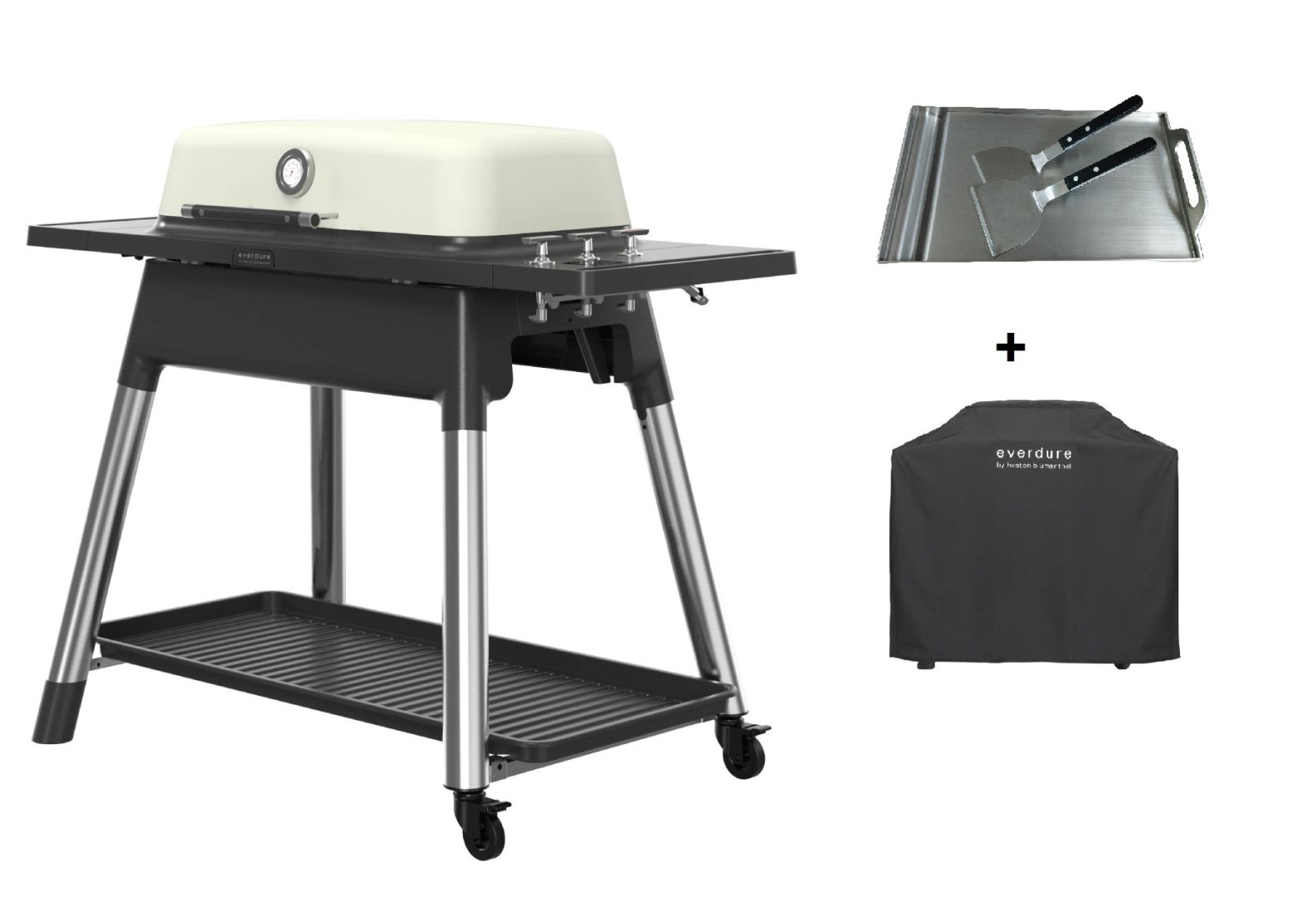 Plynový gril FURNACE stone + kryt + plech Teppanyaki Everdure