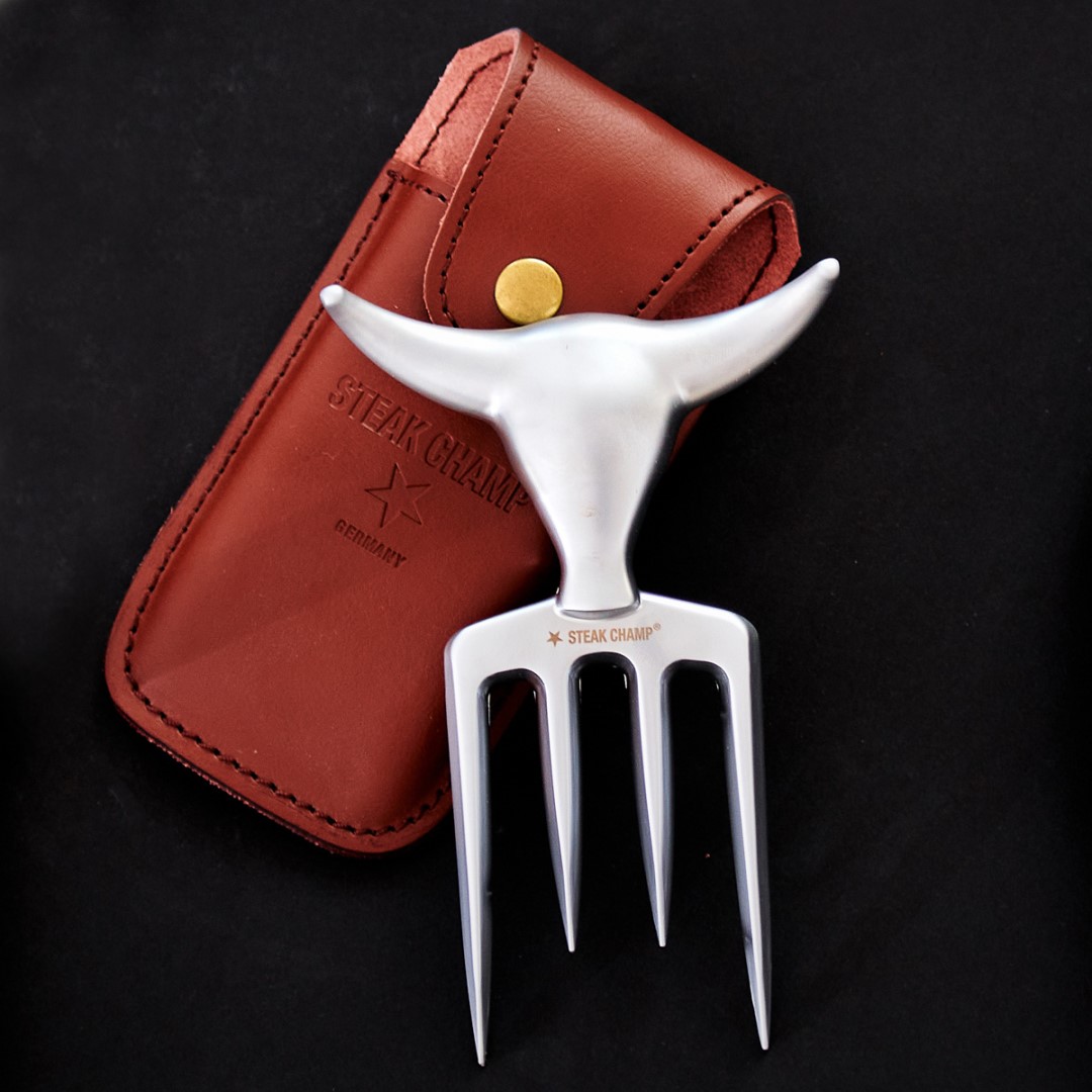 Masový dráp s koženým pouzdrem SteakChamp