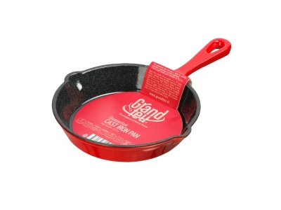 Červená smaltovaná litinová pánev 15,5cm Grand feu