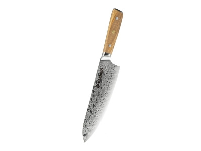 Nůž Chef 20,6/35cm Damašková ocel 45/dřevo olive UG Grill
