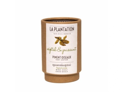 Zelené Bird Chilli z Kambodži celé 15 tubus La Plantation