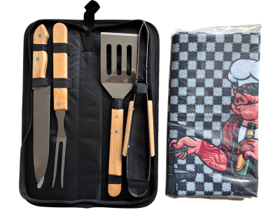 Zvýhodněná dárková sada BBQ nářadí se zástěrou