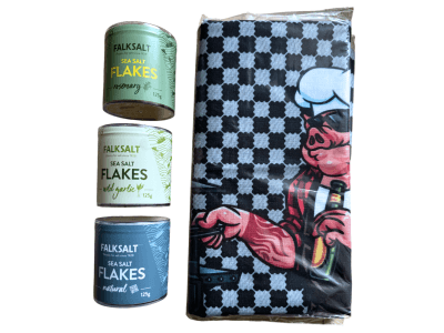 Zvýhodněná dárková sada mořské vločkové soli Falksalt se zástěrou