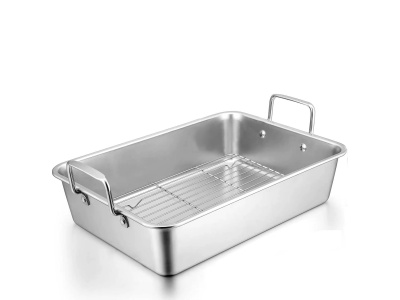 Nerezový plech na pečení s mřížkou 44x29x10cm UG Grill