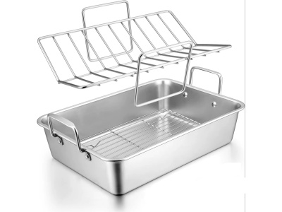 Nerezový plech na pečení s mřížkou a roštem 44x29x10cm UG Grill