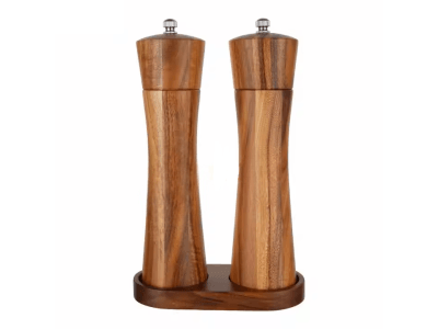 Sada 2x ruční mlýnek 21,5cm z akácie s podstavcem UG Grill