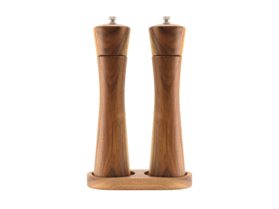 Sada 2x ruční mlýnek 26,5cm z akácie s podstavcem UG Grill