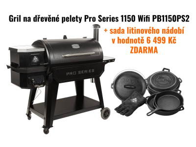 Gril na dřevěné pelety Pro Series 1150 Wifi Pit Boss + litinové nádobí zdarma