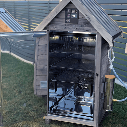 Elektrická dřevěná udírna s dymboxem 310L antracit Kalme - Obrázek 9