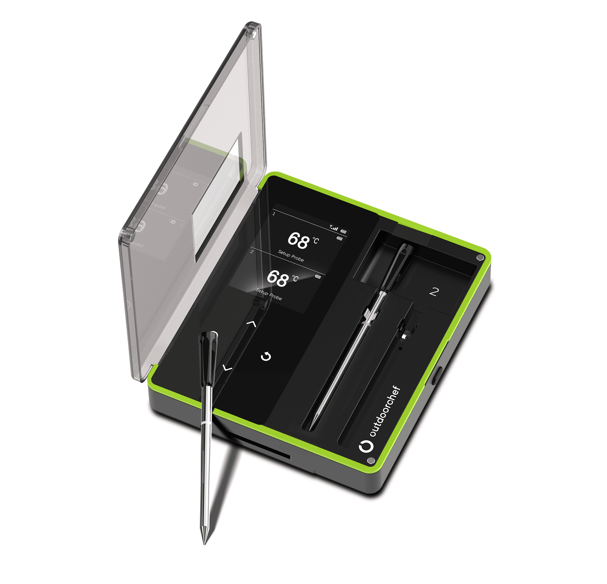 Outdoorchef bezdrátový teploměr na maso 2 sondy, Bluetooth, 200m Easy Check Dual, 14.491.95