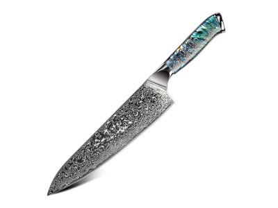 Nůž Chef 21/34,5cm Damašková ocel 67/přírodní perleť Abalone Gooda