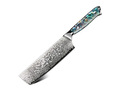 Nůž Nakiri 17/30cm Damašková ocel 67/přírodní perleť Abalone Gooda