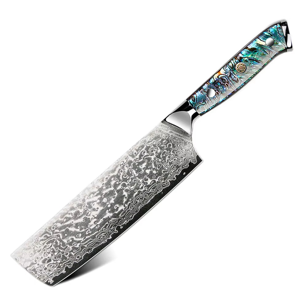 Nůž Nakiri 17/30cm Damašková ocel 67/přírodní perleť Abalone Gooda