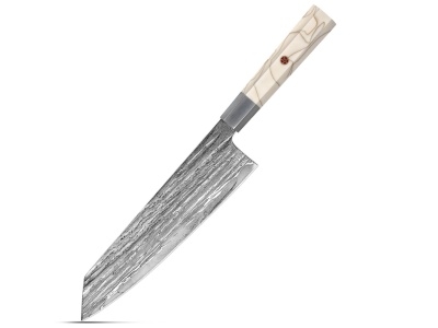 Nůž Kiritsuke 22/35,5cm Damašková ocel 67/nerez objímka a bílá pryskyřice Gooda