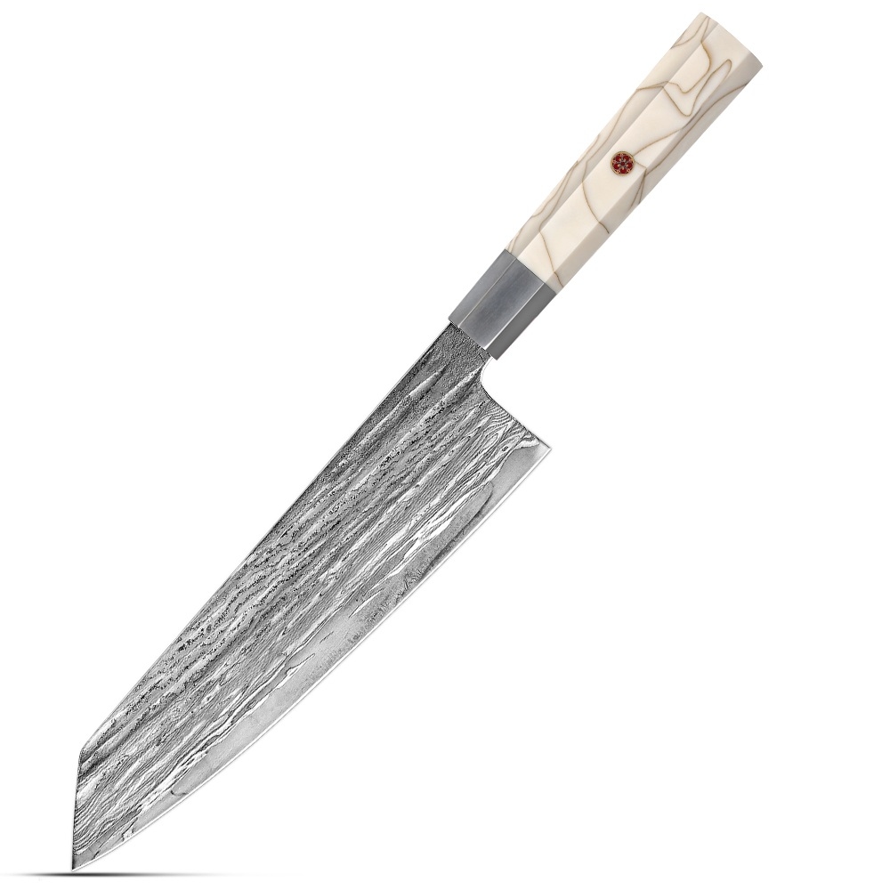Nůž Kiritsuke 22/35,5cm Damašková ocel 67/nerez objímka a bílá pryskyřice Gooda