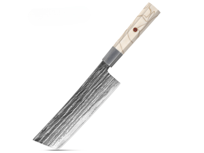 Nůž Nakiri 18/32cm Damašková ocel 67/nerez objímka a bílá pryskyřice Gooda