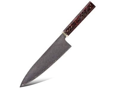 Nůž Chef 22/37cm 3-vrstvá VG-10/mosaz a karbonové vlákno Gooda