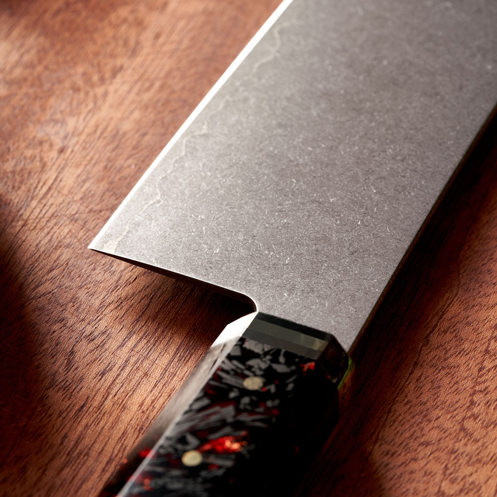 Nůž Nakiri 18/33cm 3-vrstvá VG-10/mosaz a karbonové vlákno Gooda - Obrázek 7