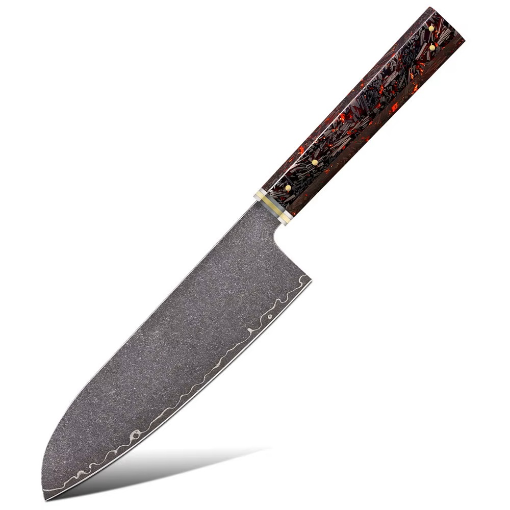 Nůž Santoku 18/33cm 3-vrstvá VG-10/mosaz a karbonové vlákno Gooda