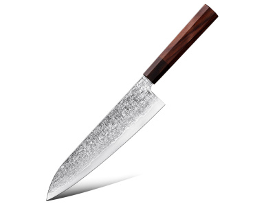 Nůž Gyuto 23/38cm Damašková ocel 67/santal dřevo Gooda