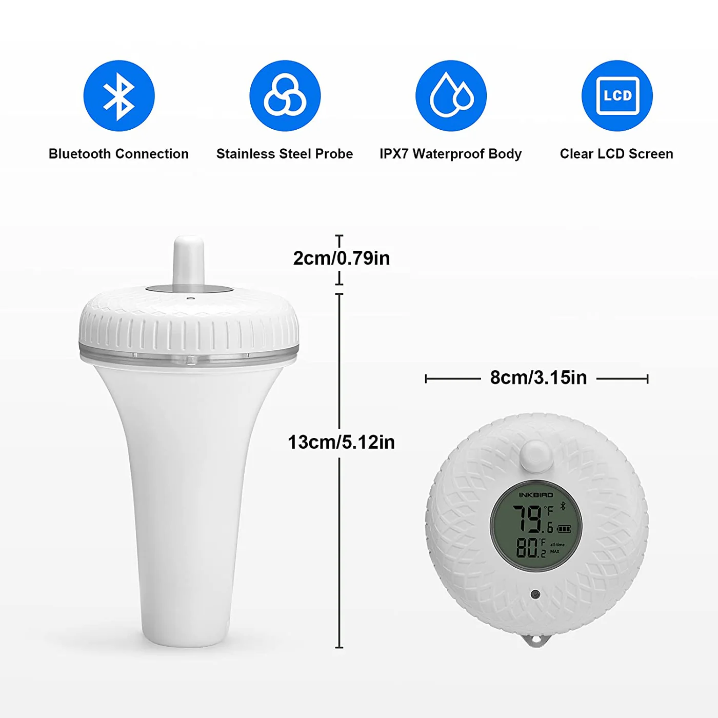 Bluetooth teploměr do bazénu IBS-P01B Inkbird - Obrázek 3