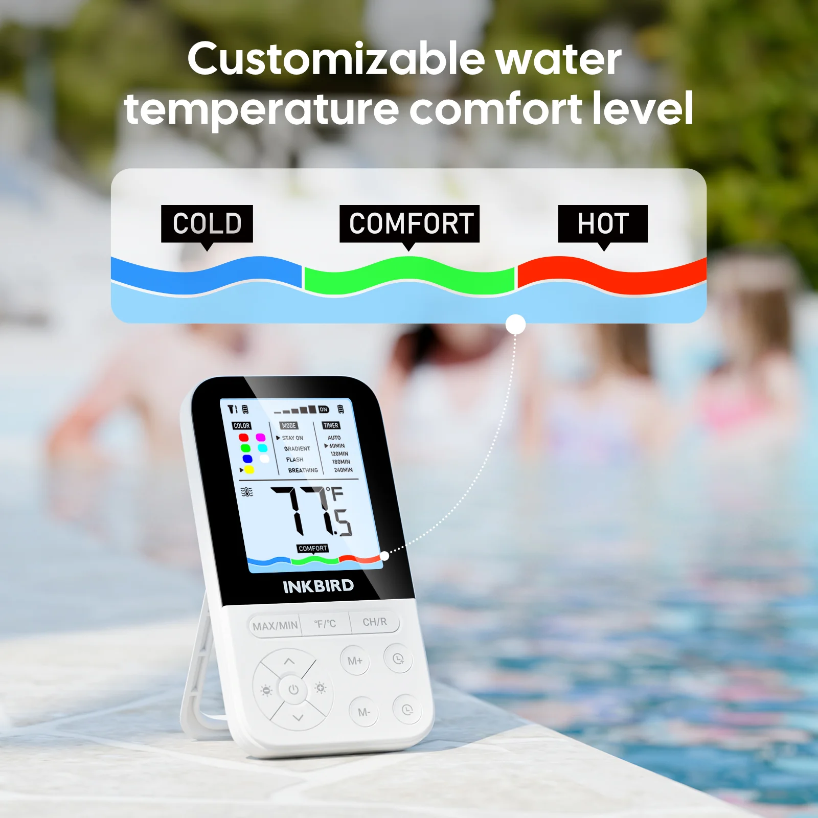 Solární teploměr do bazénu s podsvícením IBS-P05R Inkbird - Obrázek 9