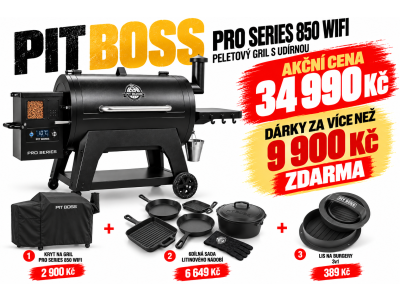 Gril na pelety Pro Series 850 Wifi Pit Boss + ZDARMA příslušenství v hodnotě téměr 10 000 Kč