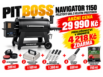 Gril na pelety Navigator 1150 PitBoss + ZDARMA příslušenství v hodnotě 4 218 Kč