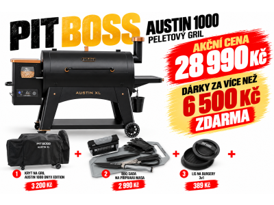 Gril na pelety Austin 1000 - Onyx Edice Pit Boss + ZDARMA příslušenství za 6 500 Kč