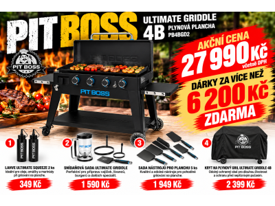 Plynový gril Ultimate Griddle Plancha 4B Pit Boss + ZDARMA příslušenství v hodnotě 6 200 Kč